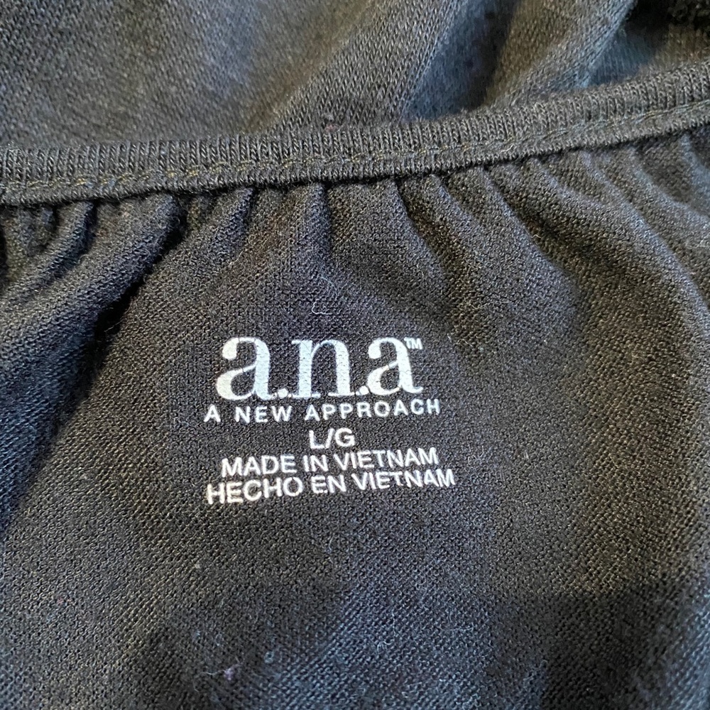 a.n.a. Black Elastic Waist Cowl Neck Top - Picture 7 of 8